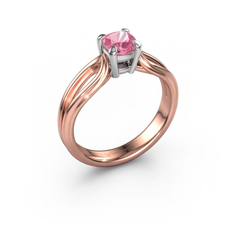 Engagement ring Antonia cus 1 585 rose gold pink sapphire 5 mm