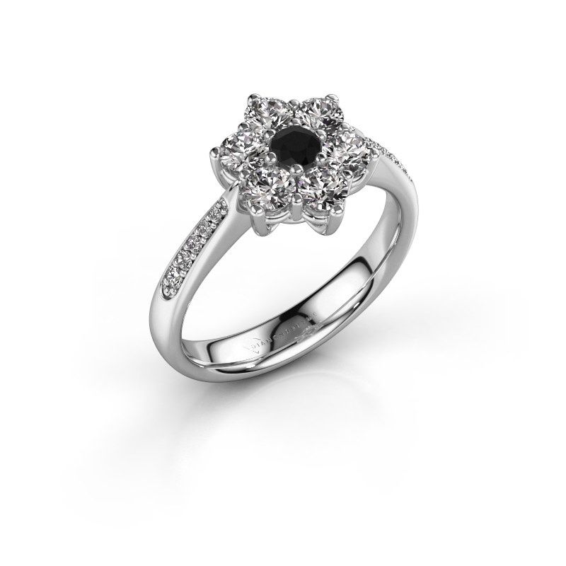 Afbeelding van Verlovingsring Chantal 2 950 platina zwarte diamant 0.12 crt