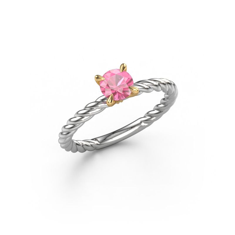 Engagement ring Twanna 585 white gold pink sapphire 5 mm