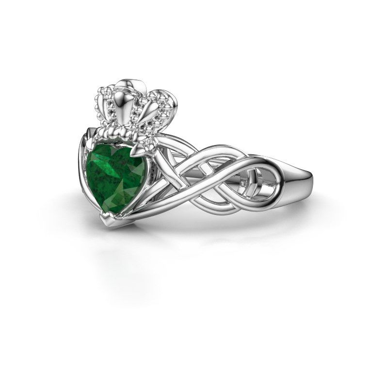 Image of Ring Lucie 585 white gold emerald 6 mm