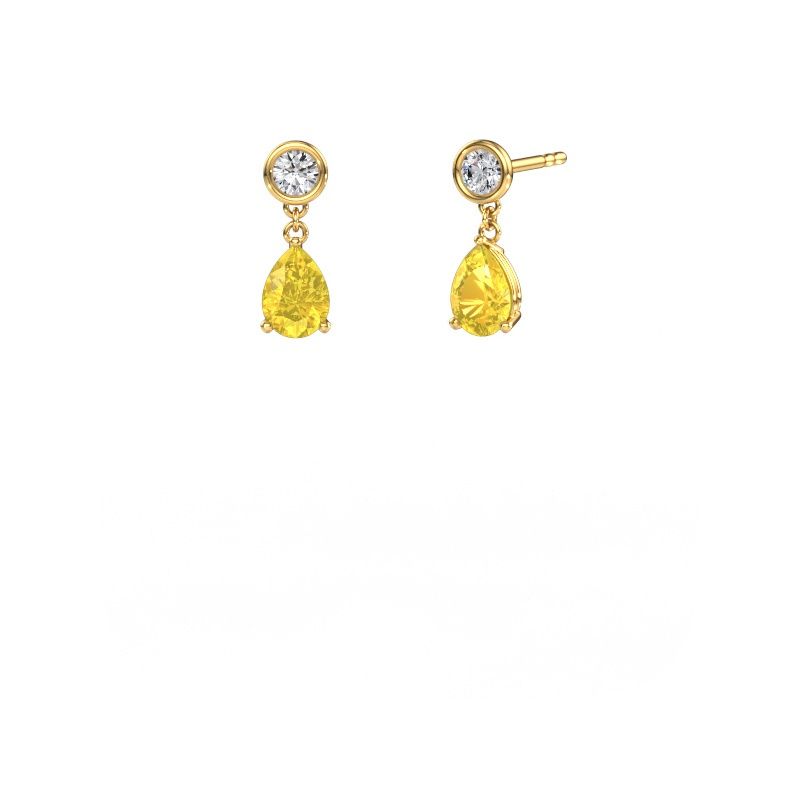 Pendants d'oreilles Lacey PER 585 or jaune saphir jaune 7x5 mm