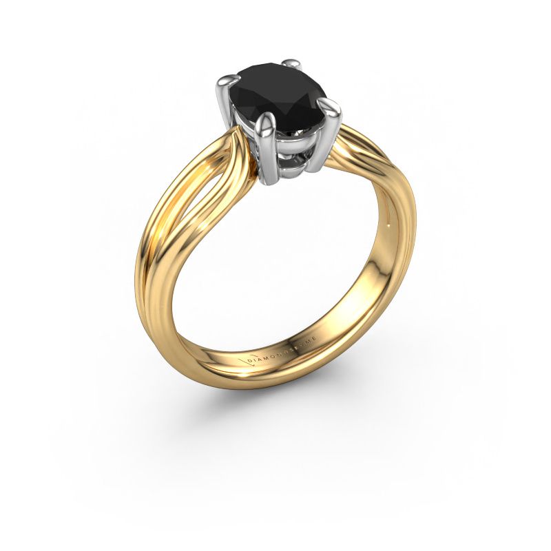 Verlobungsring Antonia ovl 1 585 Gold Schwarz Diamant 1.40 crt