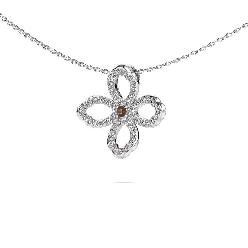 Necklace Chelsea 585 white gold smokey quartz 2 mm