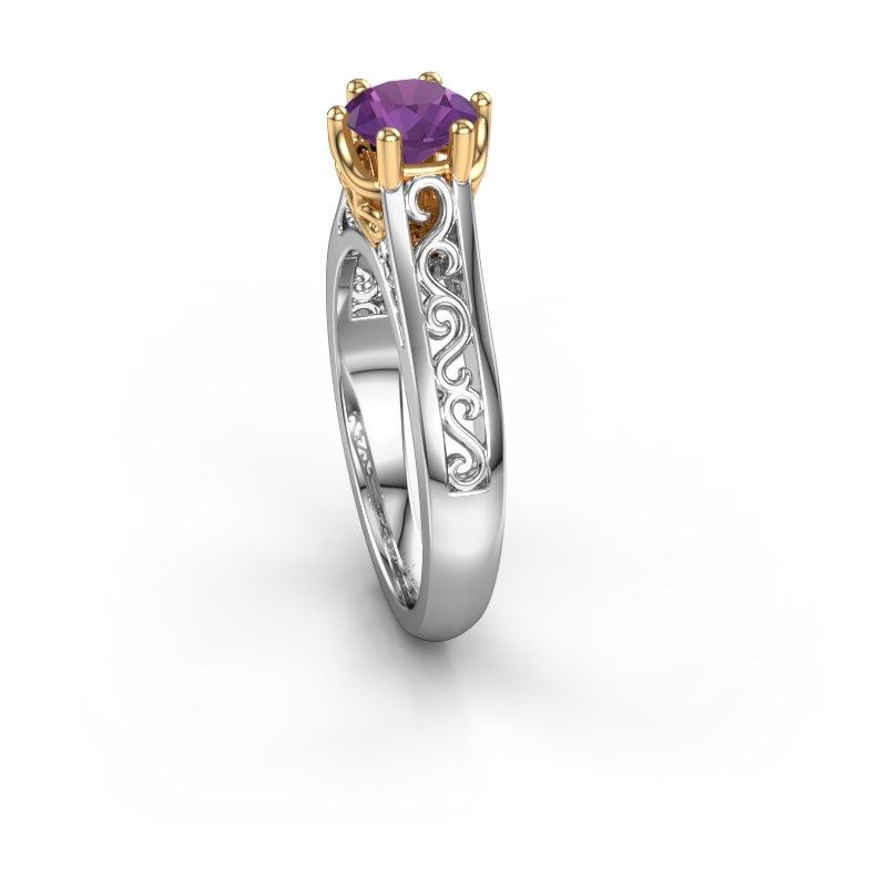 Image of Engagement ring shan<br/>585 white gold<br/>Amethyst 6 mm