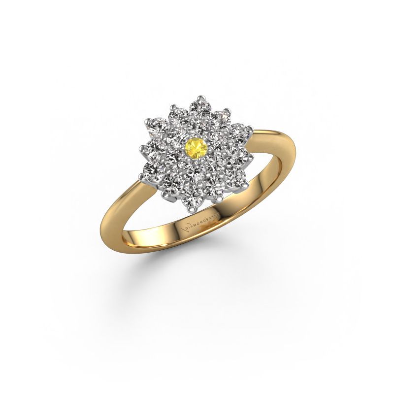 Engagement ring Vickey 585 gold yellow sapphire 2 mm