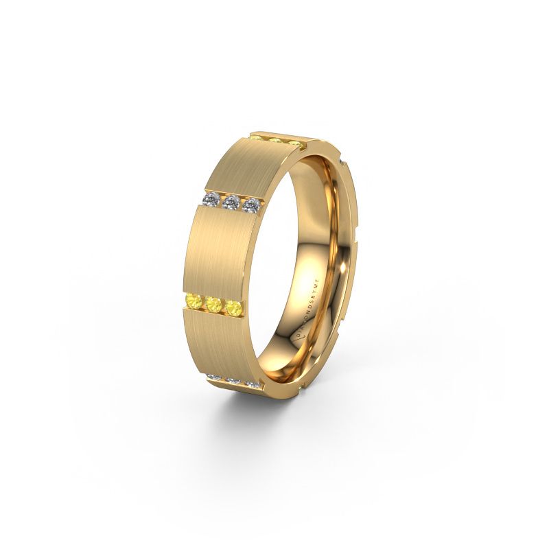 Trouwring WH0135L15BM 585 goud gele saffier ±5 x 2 mm