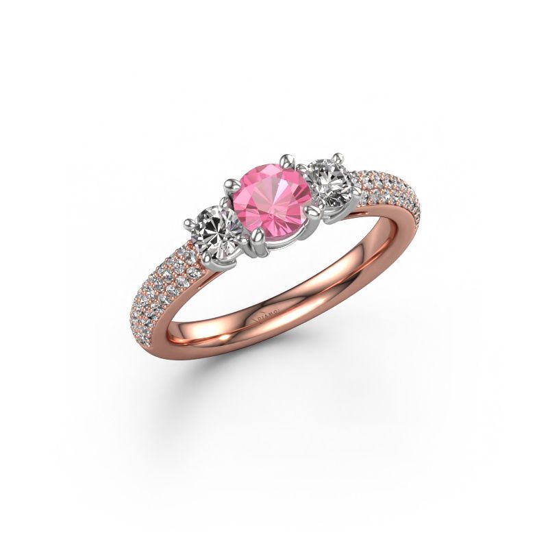 Engagement ring Marielle RND 585 rose gold pink sapphire 6 mm