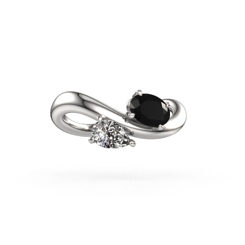 Verlobungsring Chloe OVL-PER 585 Weißgold Schwarz Diamant 1.23 crt