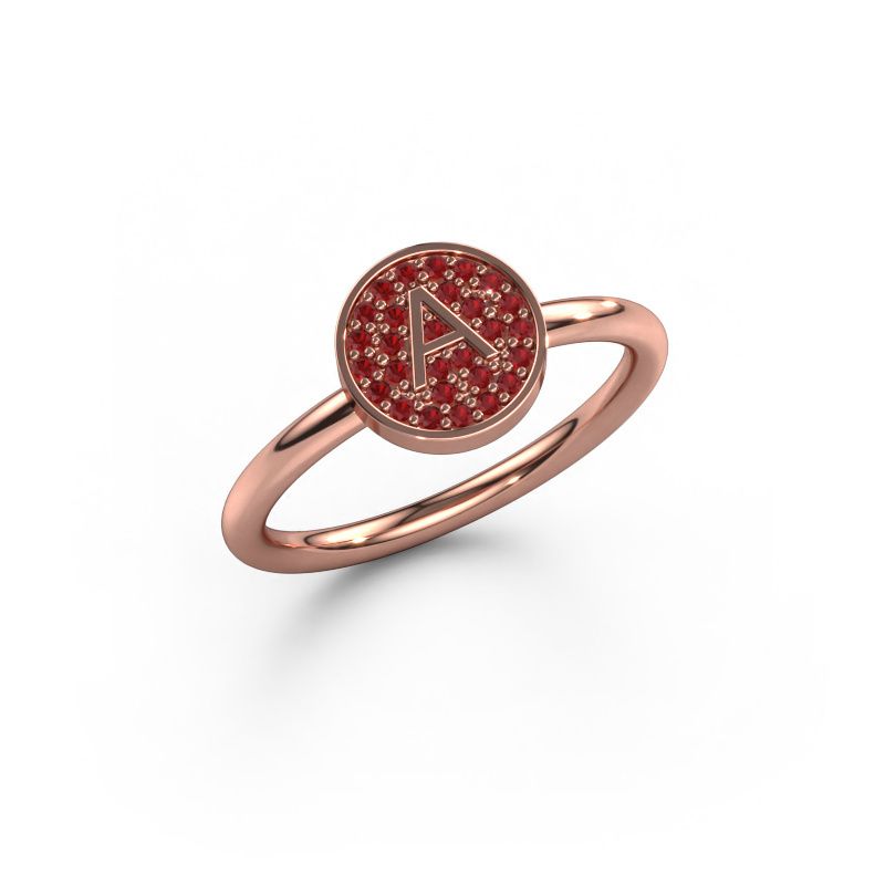 Bague Initial ring 021 585 or rose rubis