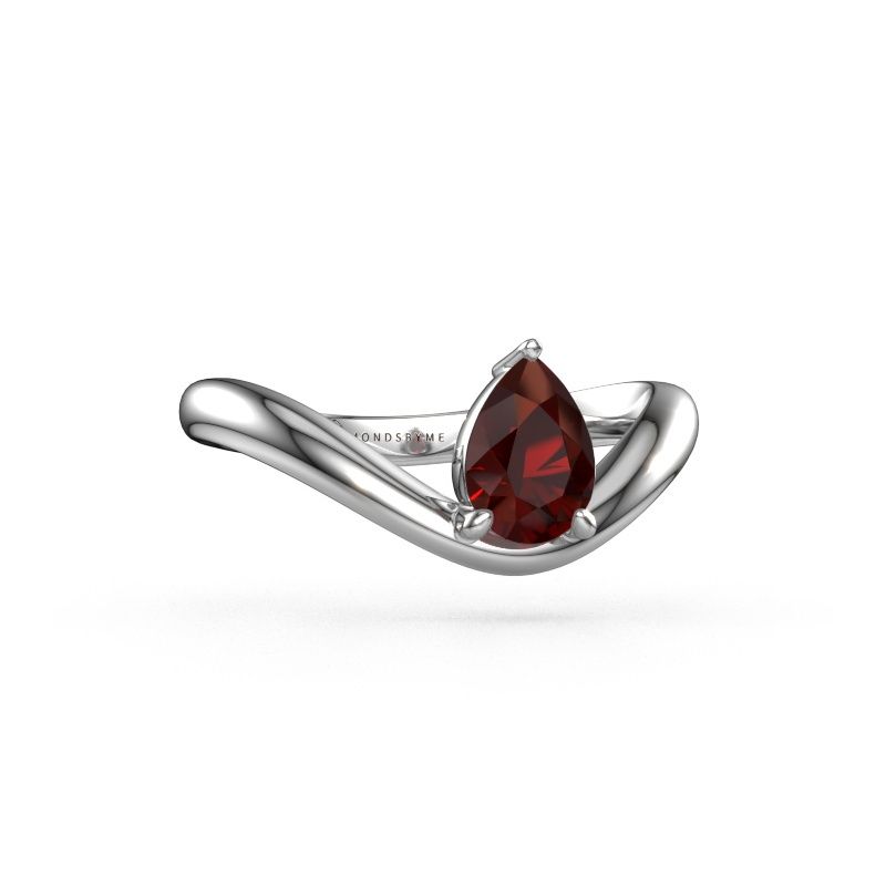 Verlobungsring Femke PER 950 Platin Granat 7x5 mm
