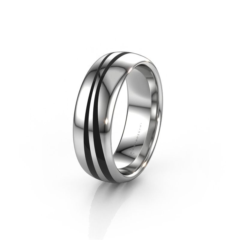 Huwelijksring WH2226M36BP 585 witgoud ±7x2 mm