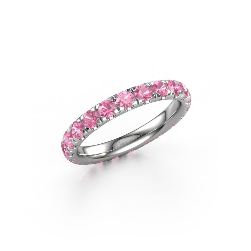Stackable ring Jackie 2.7 585 white gold pink sapphire 2.7 mm