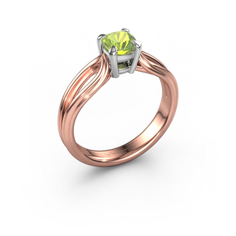 Engagement ring Antonia cus 1 585 rose gold peridot 5 mm