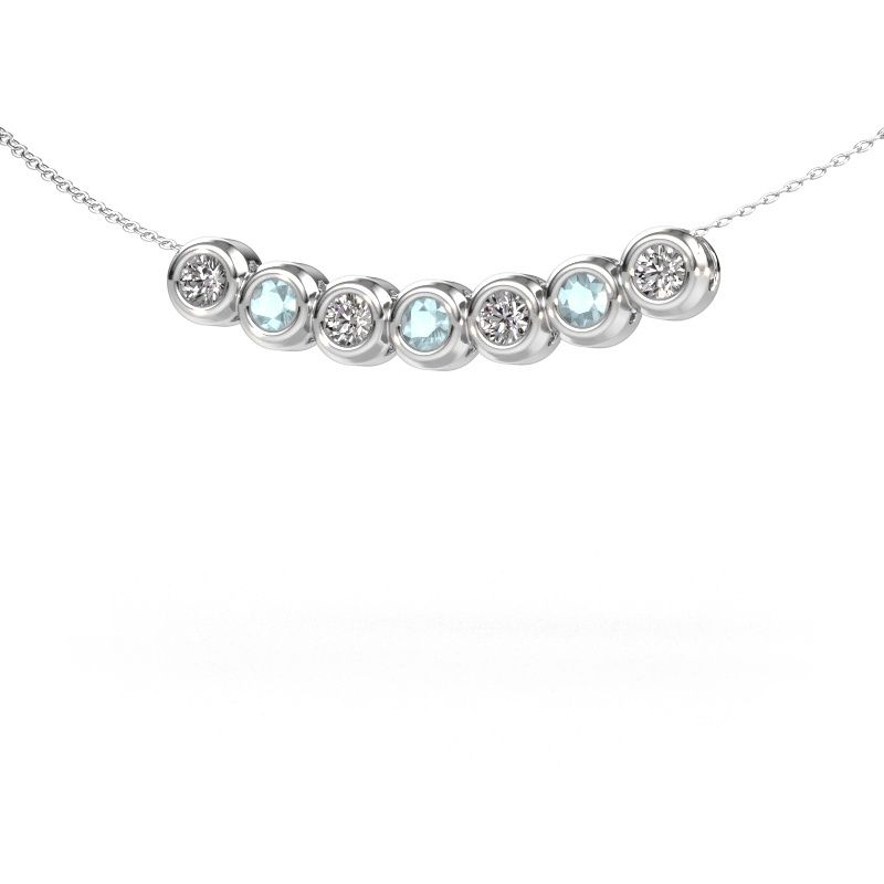 Necklace Kim 7 950 platinum aquamarine 3.4 mm