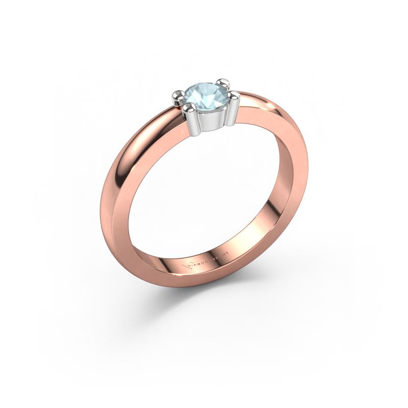 Ring Yasmin 1 585 rose gold aquamarine 4 mm
