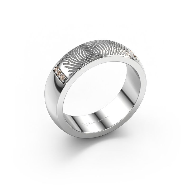Alliance Daine 585 or blanc ±6x2.1 mm diamant brun