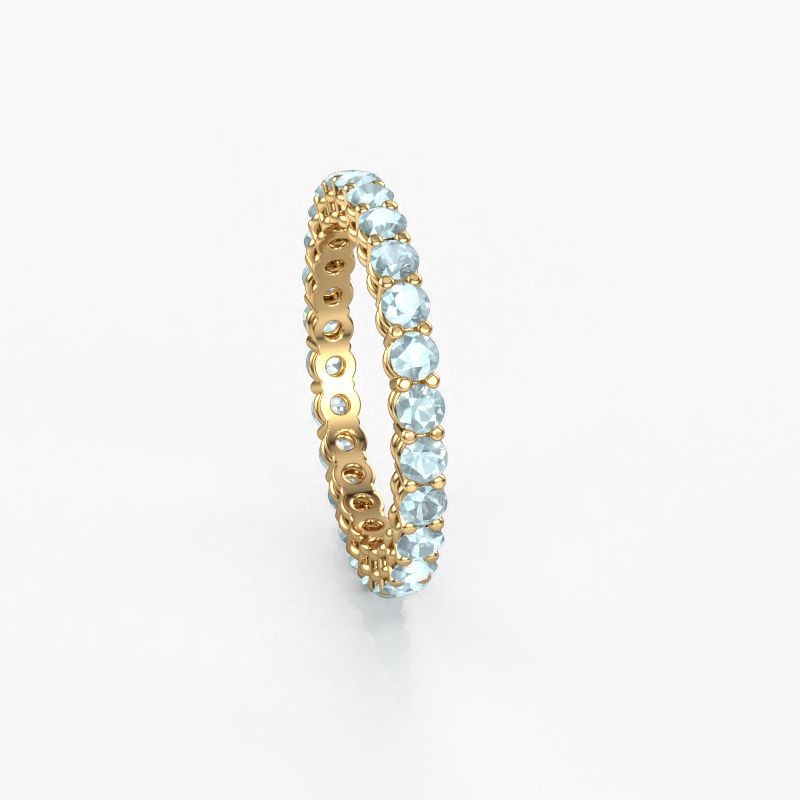Image of Stackable ring Michelle full 2.4 585 gold aquamarine 2.4 mm