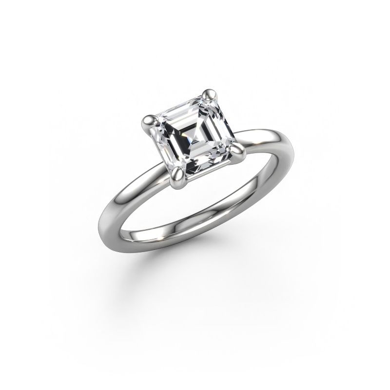 Engagement ring Simone ASC 1 585 white gold lab grown diamond 1.50 crt