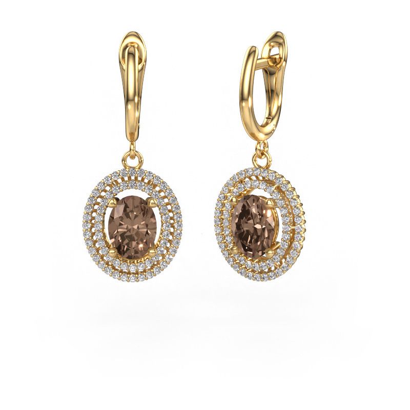 Ohrhänger Karren 585 Gold Braun Diamant 2.84 crt