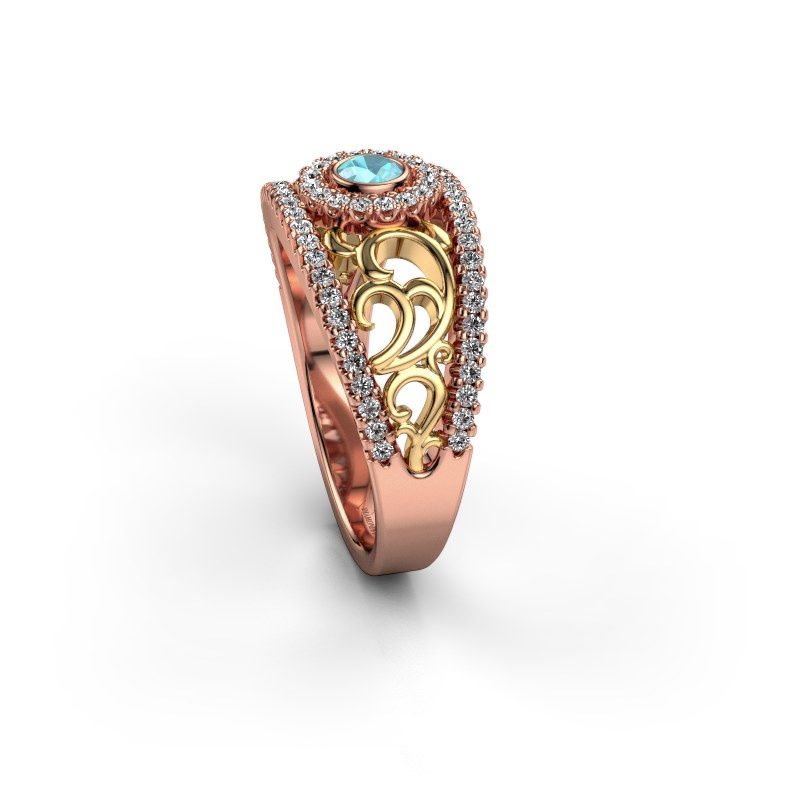 Image of Ring Lavona<br/>585 rose gold<br/>Blue topaz 3.4 mm