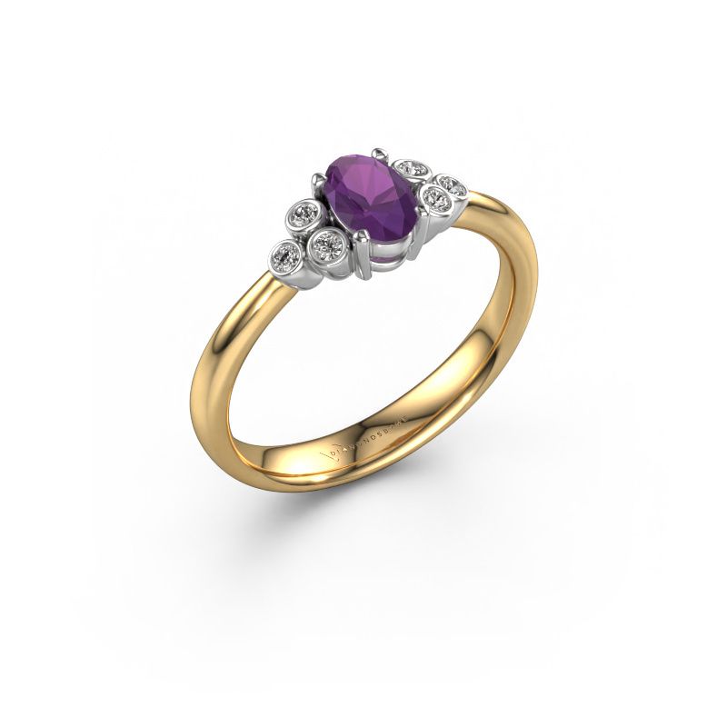 Verlobungsring Lucy 1 585 Gold Amethyst 6x4 mm