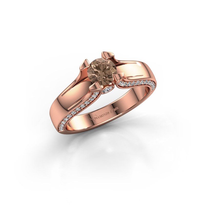 Afbeelding van Verlovingsring Jeanne 1<br/>585 rosé goud<br/>Bruine diamant 0.82 crt