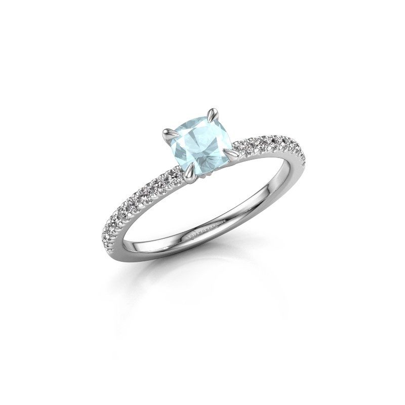 Image of Engagement Ring Crystal Cus 2<br/>585 white gold<br/>Aquamarine 5 mm