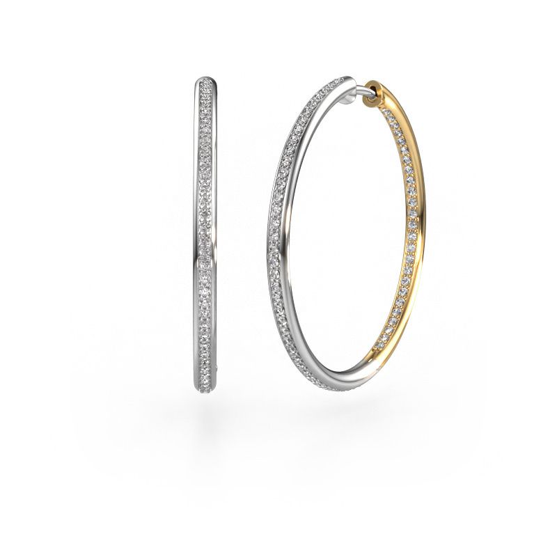 Creolen Sina 30mm 585 witgoud lab-grown diamant 0.858 crt