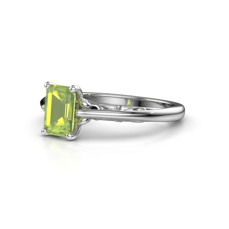 Image of Engagement ring shannon eme<br/>585 white gold<br/>Peridot 7x5 mm