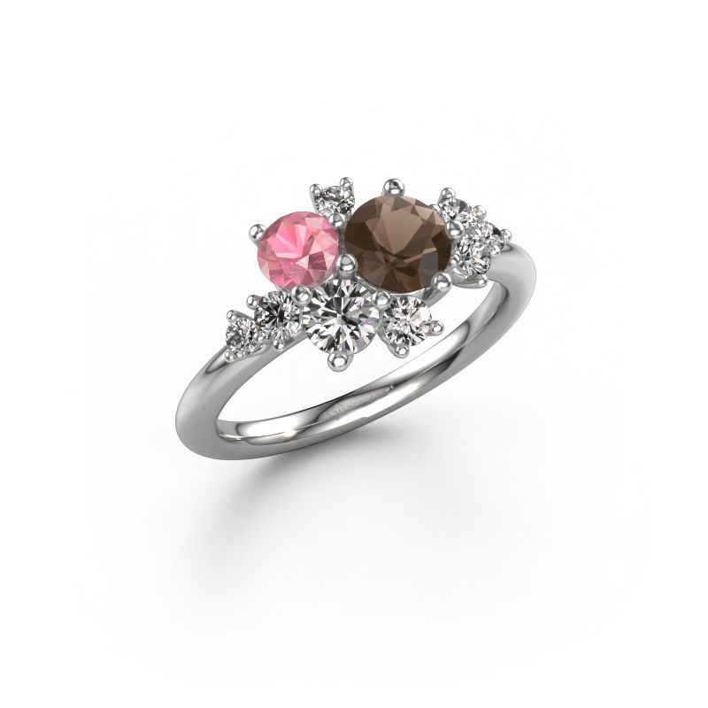 Ring Veronica 585 Weißgold Rauchquarz 5.4 mm