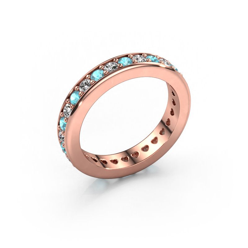 Vorsteckring Nienke 585 Roségold Blau Topas 2.2 mm