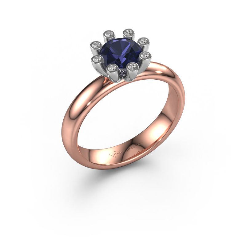 Ring Carola 3 585 Roségold Saphir 6 mm