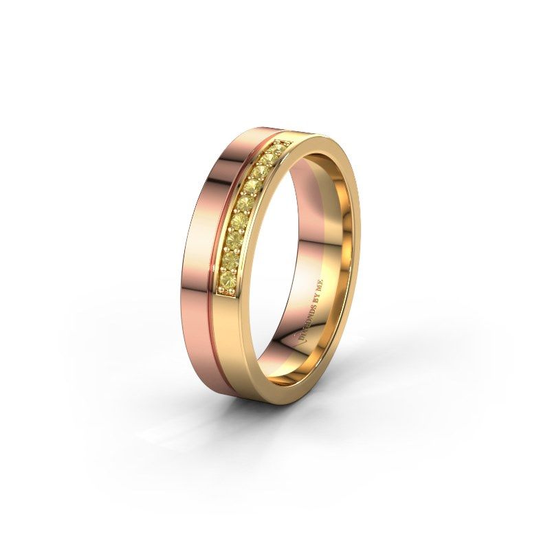 Image of Wedding ring WH0213L15AP<br/>585 rose gold ±5x1.7 mm<br/>Yellow sapphire