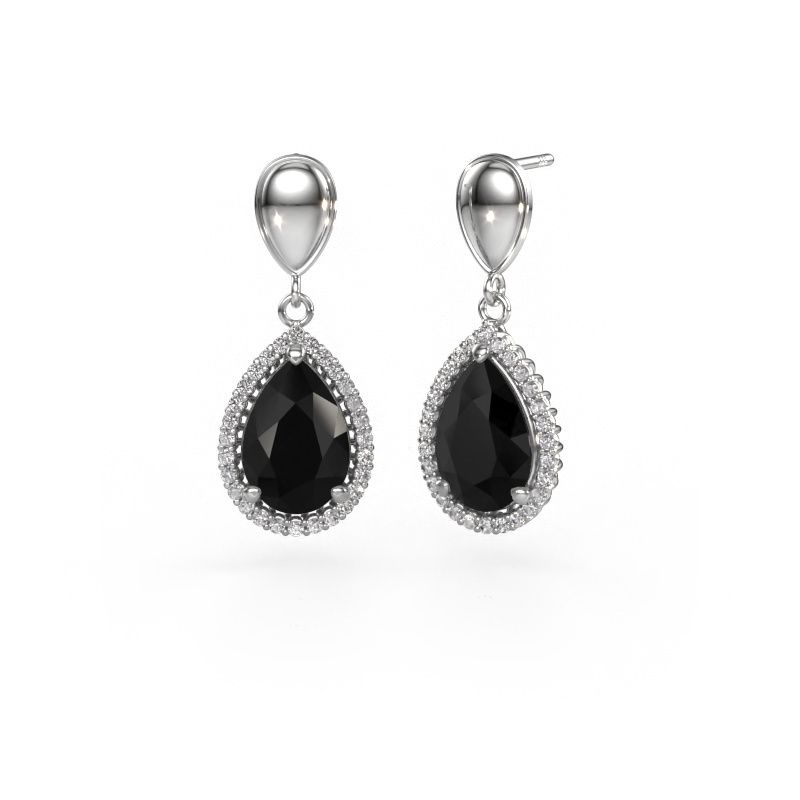 Ohrhänger Tilly per 1 950 Platin Schwarz Diamant 7.62 crt