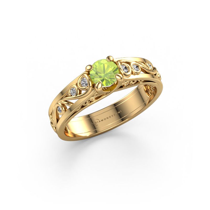 Ring Quinty 585 gold peridot 4.7 mm