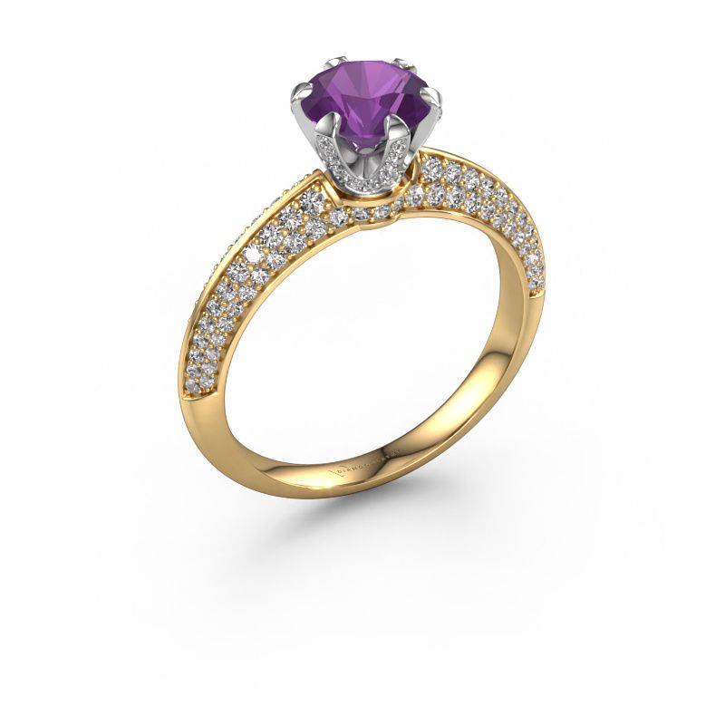 Verlovingsring Abby 585 goud amethist 6.5 mm