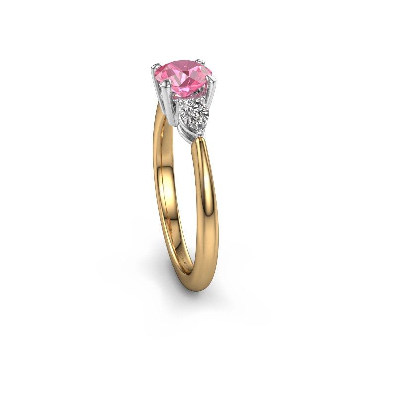 Afbeelding van Verlovingsring Chanou RND 585 goud roze saffier 5.7 mm