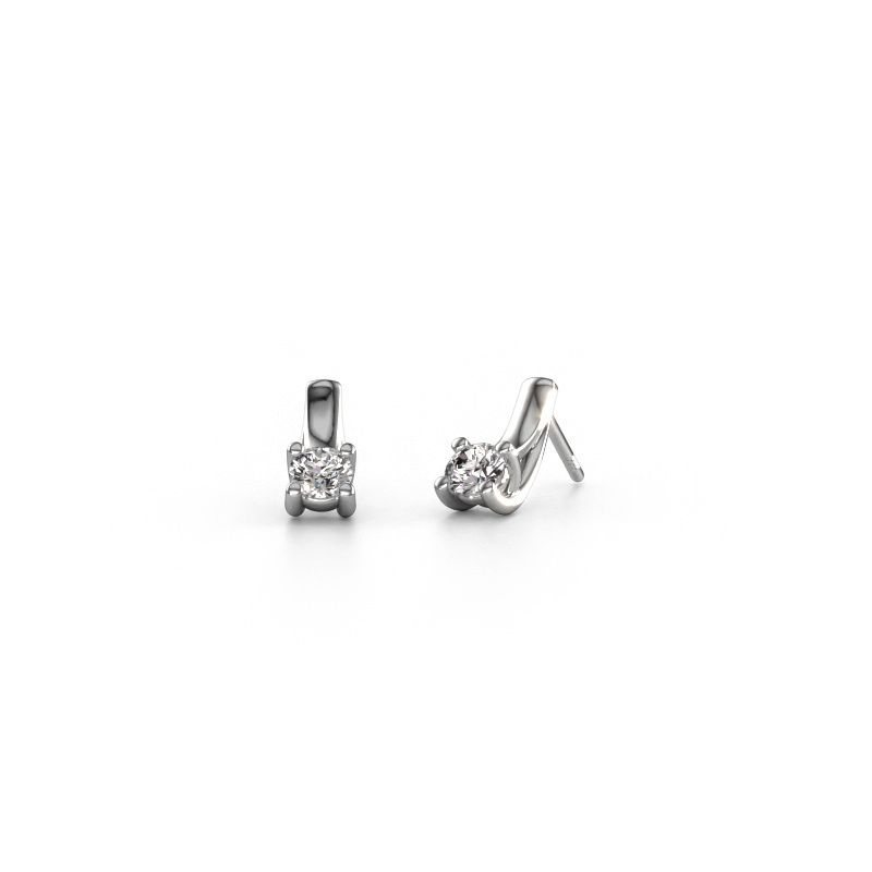 Boucles d'oreilles Mia 1 585 or blanc diamant synthétique 0.60 crt
