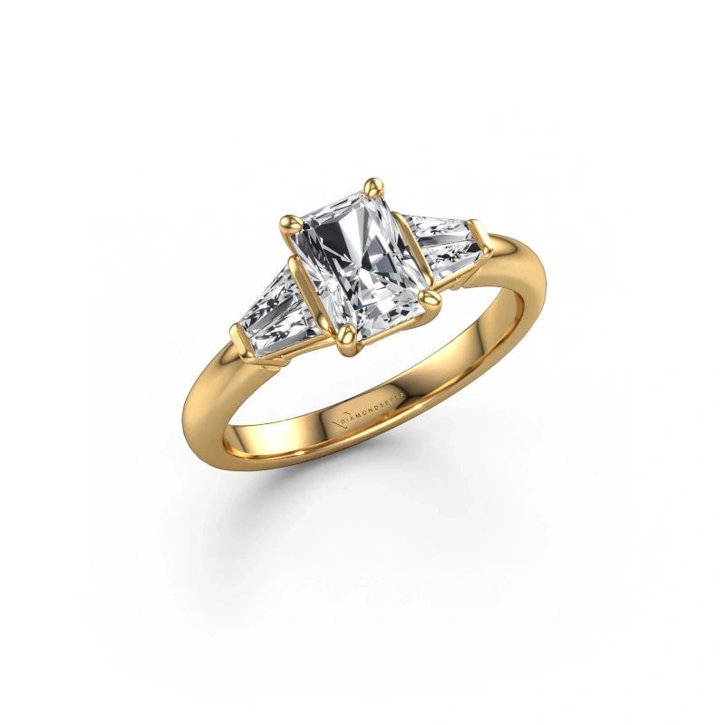Engagement ring Kina RAD 585 gold lab grown diamond 1.40 crt