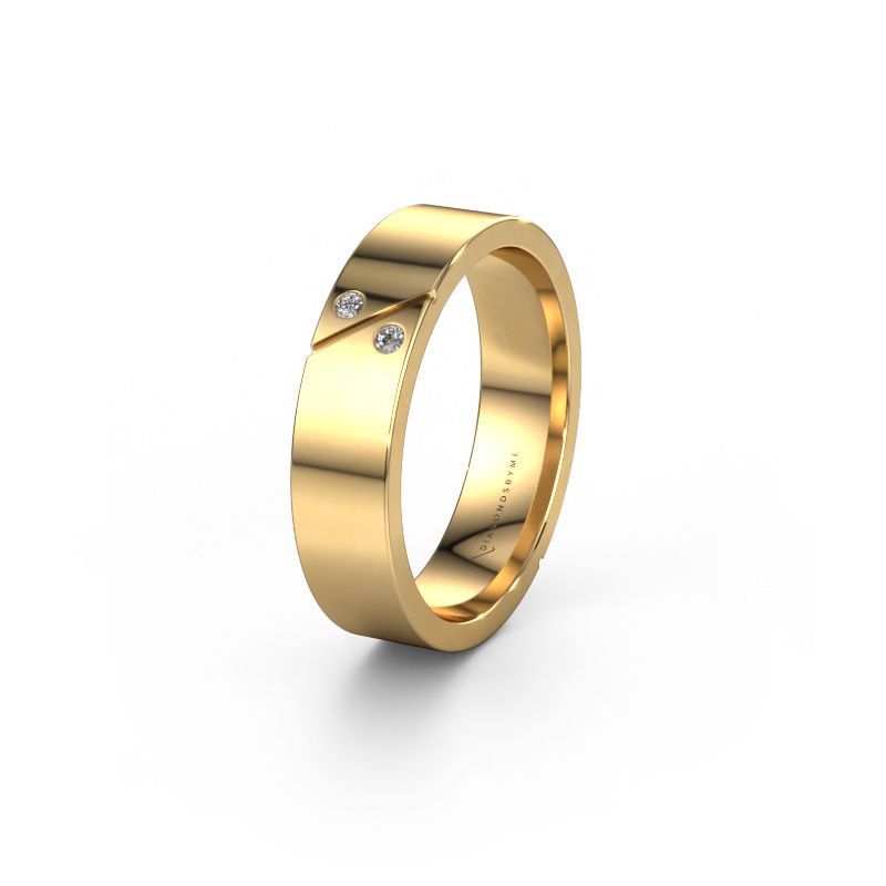 Trouwring WH1201L15AP 585 goud lab-grown diamant ±5x1.7 mm