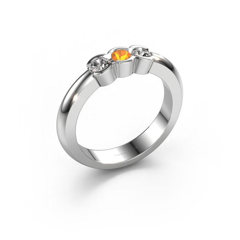 Ring Lotte 3 585 Weißgold Citrin 3 mm