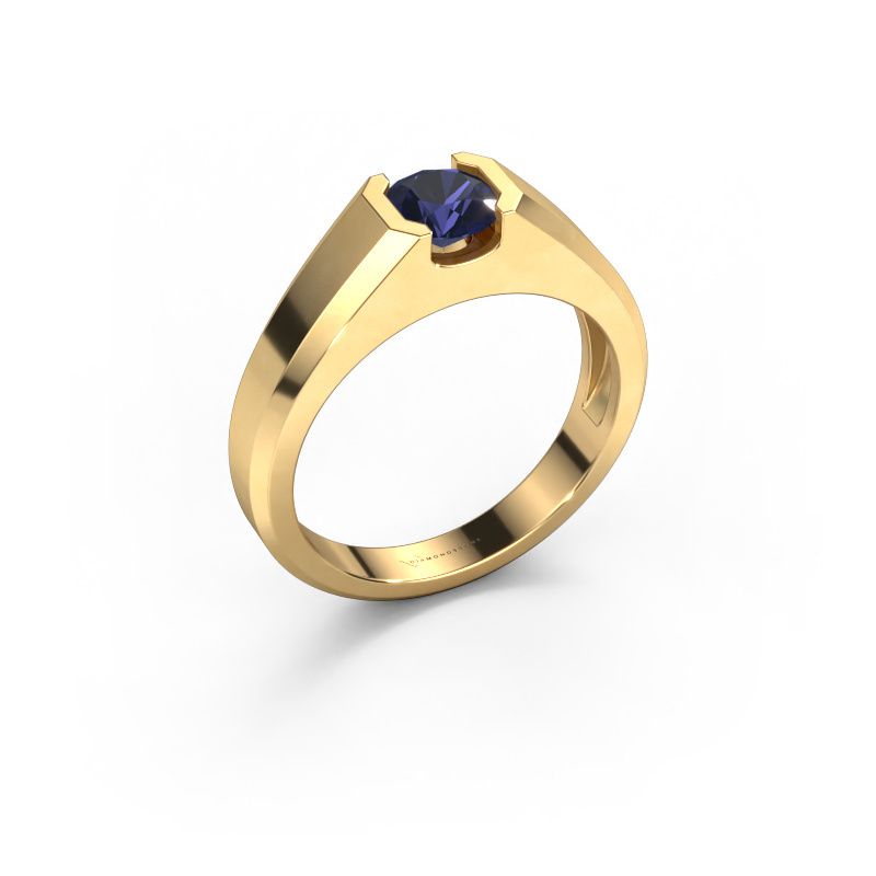 Heren ring Indigo 585 goud saffier 6 mm