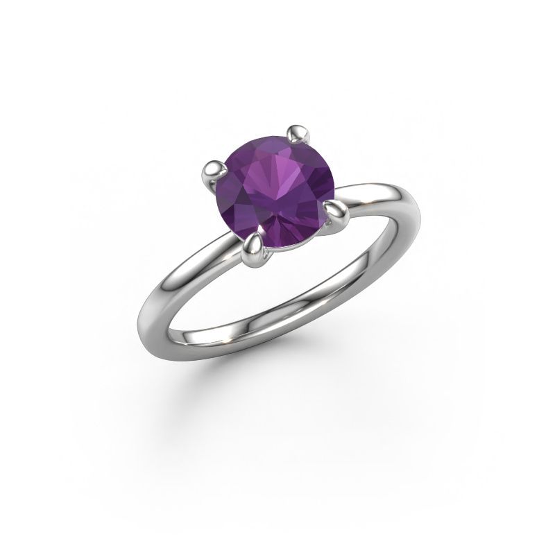 Verlovingsring Simone RND 1 950 platina amethist 7.3 mm