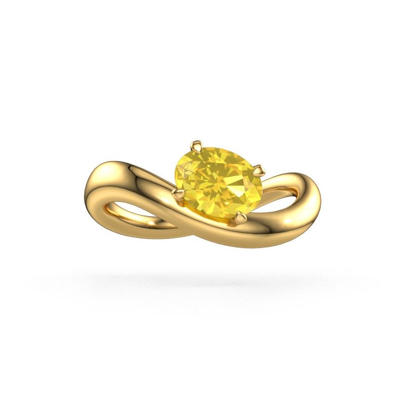 Verlovingsring Chloe OVL 585 goud gele saffier 7,5x5,5 mm