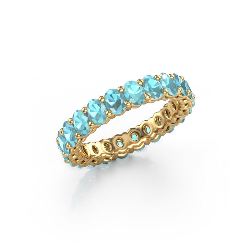 Stackable ring Heddy OVL 3x4 585 gold blue topaz 4x3 mm