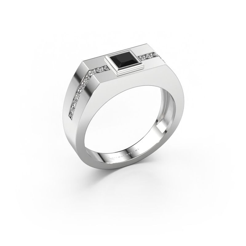 Men's ring Robertus 2 585 white gold black diamond 0.672 crt