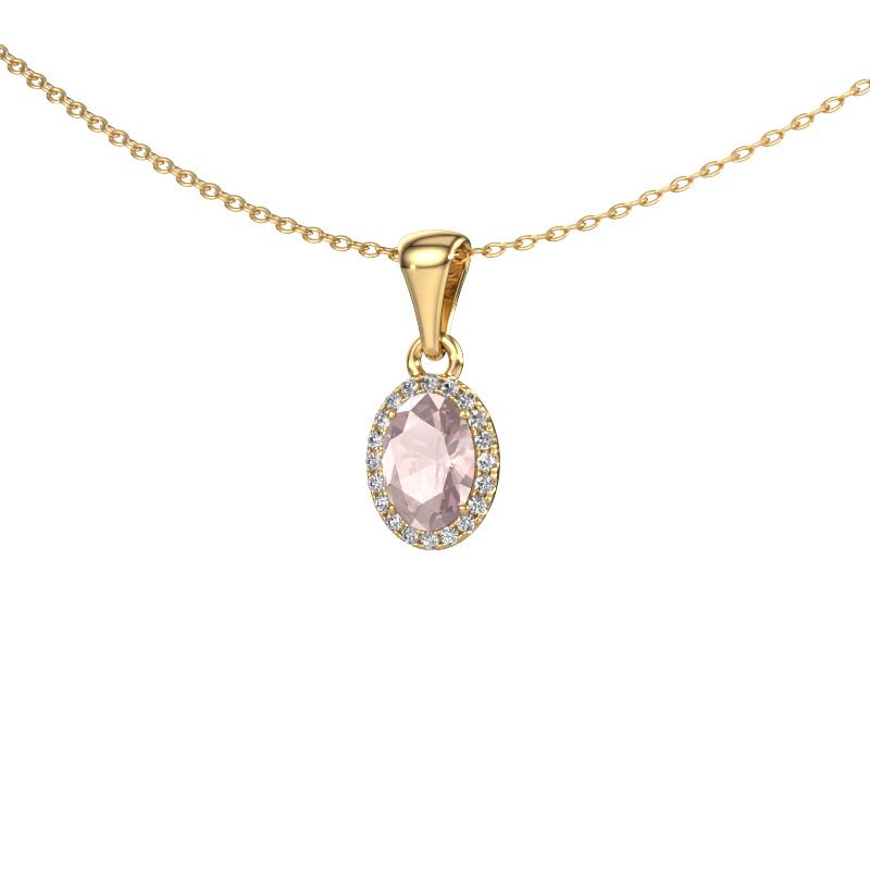 Pendant Seline ovl 585 gold morganite champagne 7x5 mm