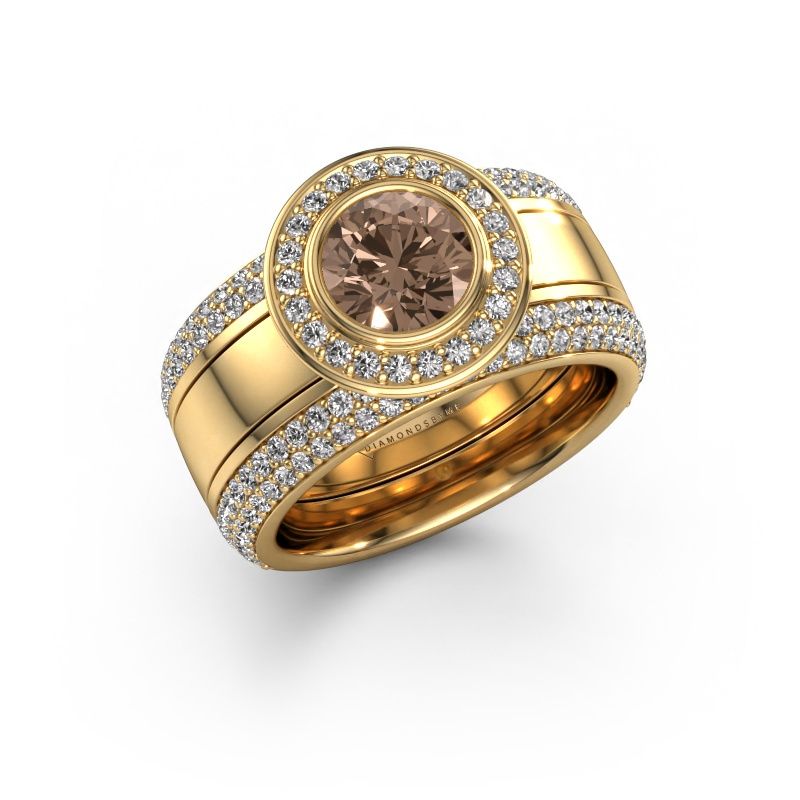 Ring Roxie 585 goud bruine diamant 2.06 crt