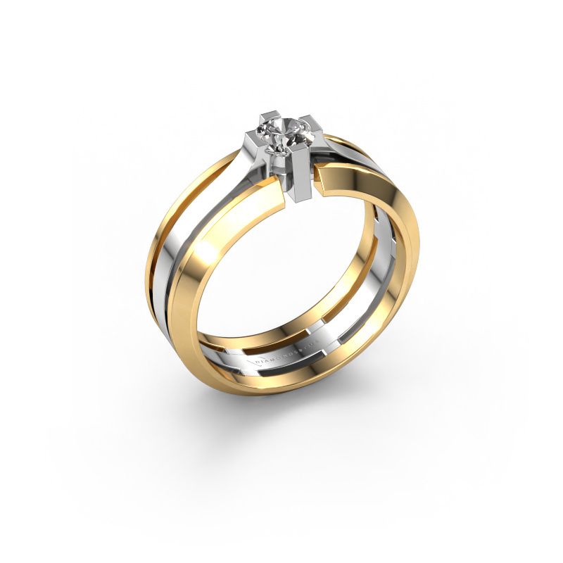 Men's ring Sem 585 white gold diamond 0.40 crt