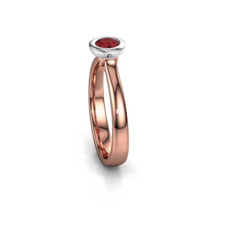 Afbeelding van Verlovings ring Kaylee 585 rosé goud robijn 4 mm